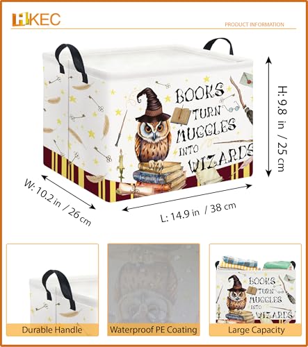 Image of Rectangle Storage Basket with Handles,Collapsible Storage Bin,Books Box,Gift Basket(Magic)