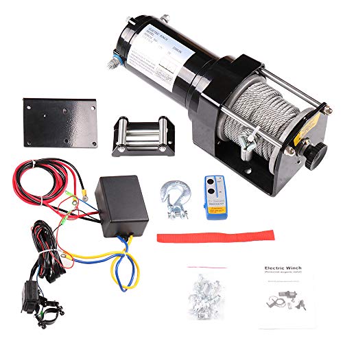 Winch Eléctrico UTV 2500LBS SCITOO Cable Acero Control 12V miniatura 1