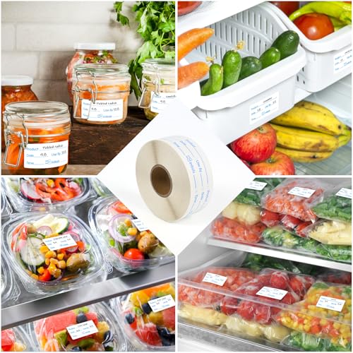 L LIKED 500 Stickers Use by 1 x 2 Inch Blue Dissolvable Food Storage Labels for Containers — view 6