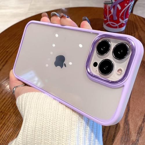 Image of mobistyle Designed for iPhone 13 Pro Back Cover | Enhanced Metal Camera Guard | Shockproof Back Cover Case iPhone 13 Pro (Polycarbonate |Purple)