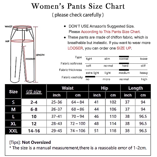 Women's Wide Leg Casual Pants With Pockets Lightweight High Waisted Flowy Pants Summer Loose Trousers (B01-Khaki-L) #TOP6