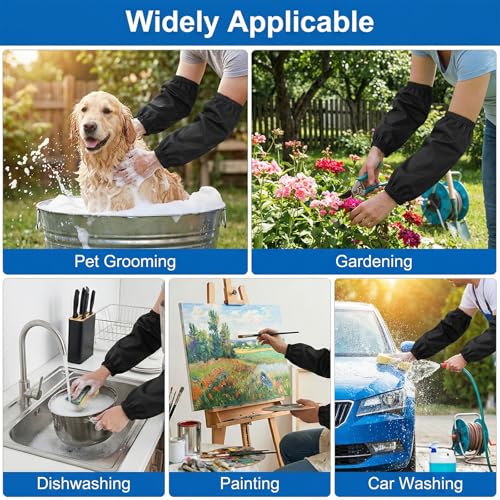 2 Paar Wasserdichte Arm ärmel Abdeckungen PU Armstulpen Wiederverwendbare Armschoner Wasserfest öldicht Arm Protector ärmelschonern für Küche Reinigung Waschen Malerei Kochen Gartenarbeit Hund Pflege