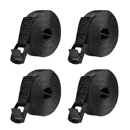 BWBWND 4 PCS Tie Down Straps, 3.3'×1" Heavy Duty Secure Straps with Adjustable Cam Buckles, Easy Pull Release Lashing Strap for Motorcycle Truck Trailer Canoe Cargo Luggage