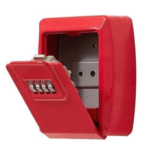 With 4 Digit Password Secure Key Combination Safe,Waterproof Hidden Box(Red)