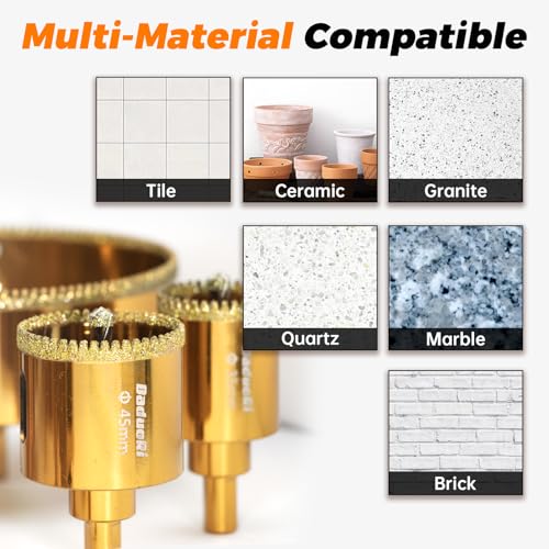 Image of 3 /4 inch Serrated Diamond Hole Saw with 2Pcs Removable Pilot Bits, Easy-Align for Precise Drilling in Porcelain Tile, Ceramic, Granite, Marble and Other Stones (3 /4 inch Tile Drill Bit)