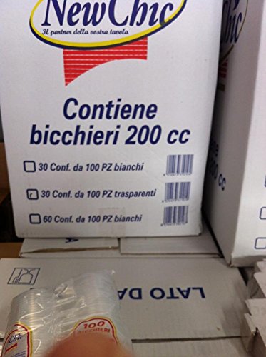 Bicchieri Monouso TRASPARENTI CONFEZIONE PEZZI 3.000 CC. 200