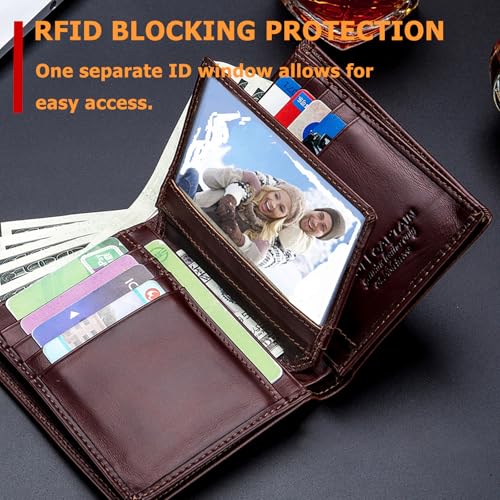 BULLCAPTAIN Large Capacity Leather Wallet