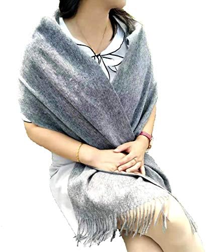 MARUYAMA Long Scarf, Woolen muffler, warm and comfort, size;12x71 inches,100% Wool, Model B0102, (8 colours) (Gray)