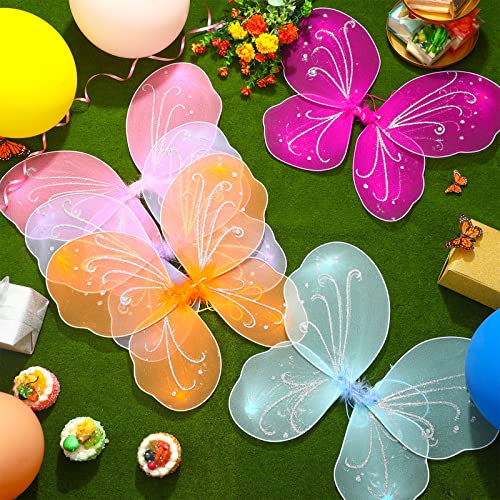 Giegxin 12 Pieces Fairy Wings For Girls Butterfly Wings Bulk For Kids Christmas Theme Birthday Party Favor, 13.8X16.5 Inch (Assorted) #TOP3