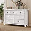 Wananlanen 7 Drawers Dresser For Bedroom, 55'' Dressers & Chests Of Drawers With Gold Handles