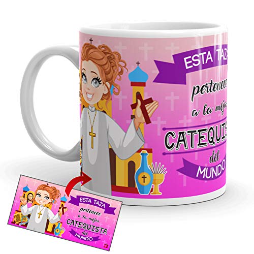 Kembilove Taza de Café de la Mejor Catequista – Taza de Desayuno para la Oficina – Taza de Café y Té para Profesionales – Tazas de Cerámica de Profesiones para Catequistas