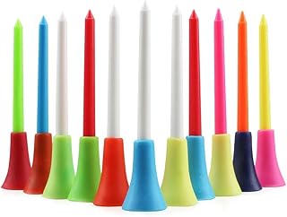 Rubber Cushion Top Golf Tees,50 Pack Plastic Rubber Golf Tees Unbreakable Mixed Colors Golf Tees,3 1/4 inch Golf Tees is Gift for Golfer or Family