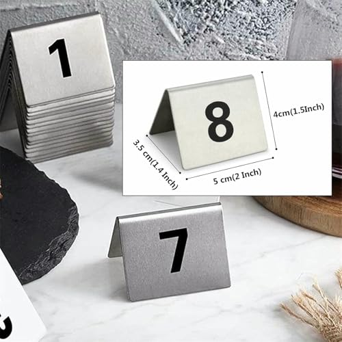 Numéro de table de restaurant en acier inoxydable 1-50 double face - 4