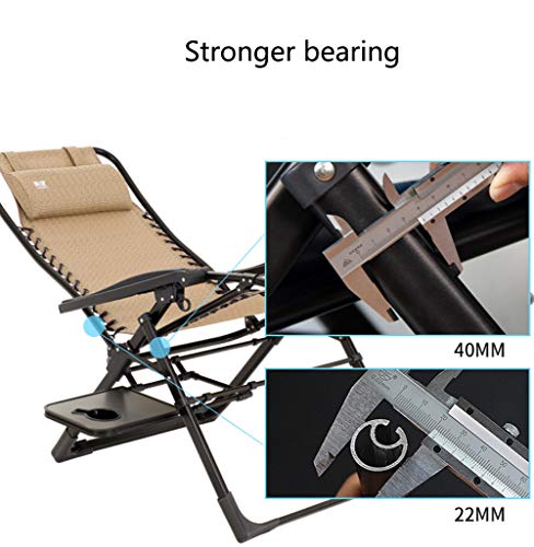 Fauteuil à dossier haut pliable marron avec étagère camping - 3
