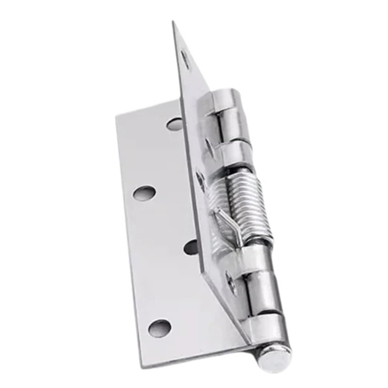 8pcs Self Closing Spring Hinge with Screws Stainless Steel Door Hinges Boxes Cabinet Furniture Fittings Hardware for Gates(4 inch)
