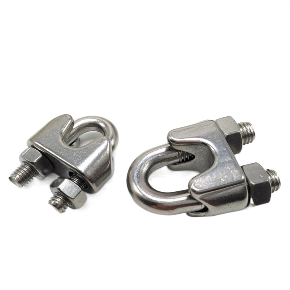 Abrazaderas De Cuerda De Cable Clip de cable acero inoxidable, apretones cuerda alambre(M3-50 Pcs -ss316)