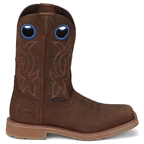 Justin Boots Mens All Around Soft Square Toe 11in Top Work Boot Brown2