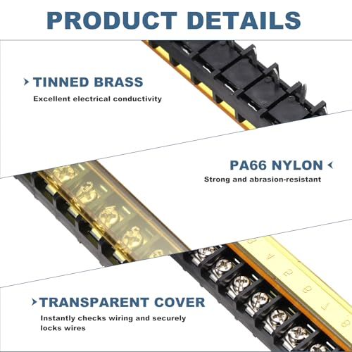 Bornier à vis 9 positions avec couvercle isolé PA66 protection 300V 30A - 3