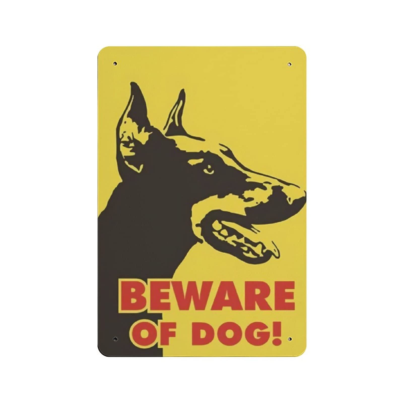 Metal Tin Sign Beware of Dog Vintage Tin Poster Metal Sign Wall Decoration Country Kitchen Home Garage Decor 12"x8"