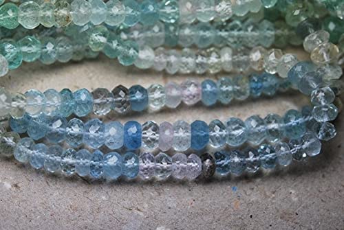 Aigue-marine facettée en rondelle LKBEADS de qualité supérieure pour bijoux artisanaux fins