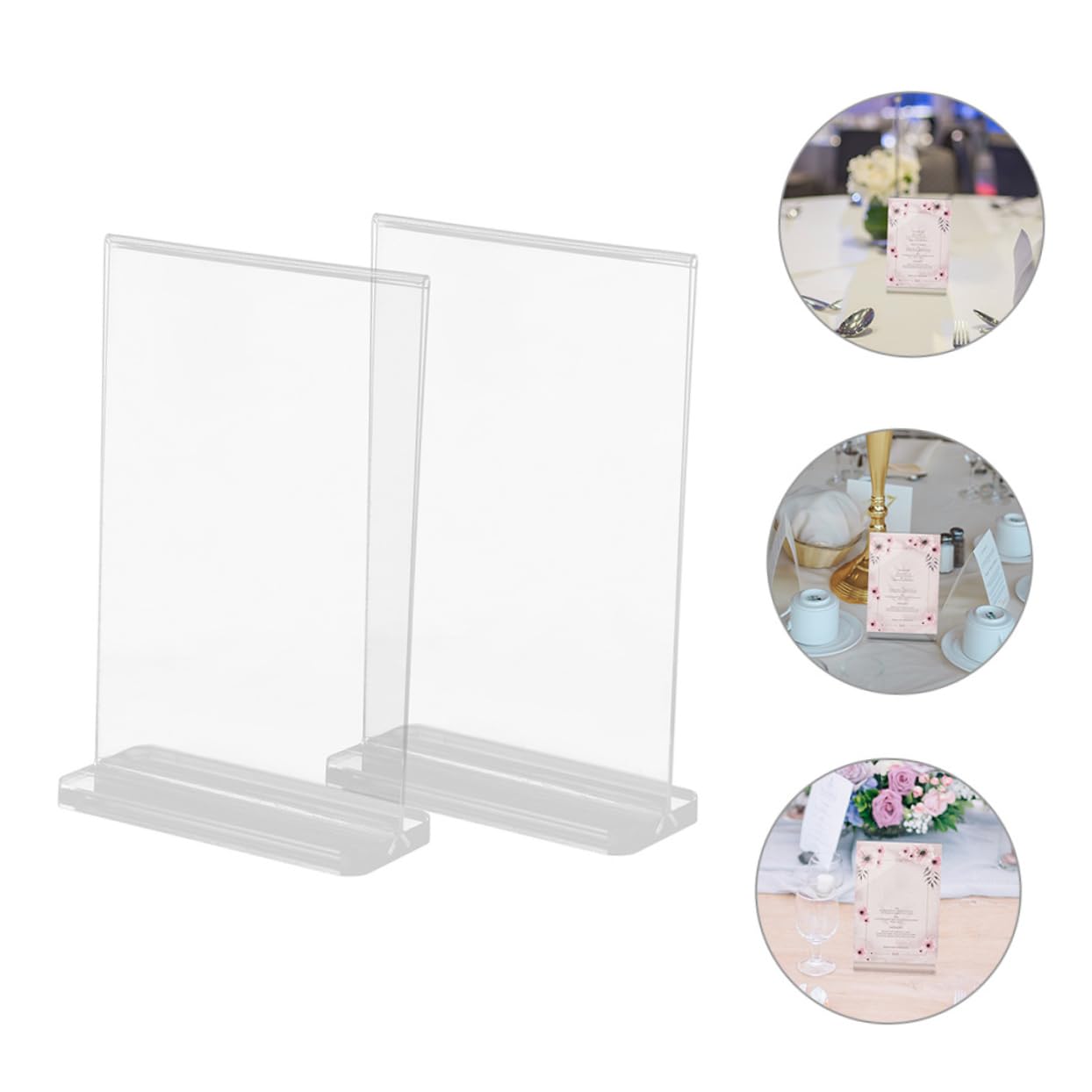10piezas Cartelera de Exhibición de Acrílico Transparente Soporte T para Menús Portacarteles de Sobremesa para Restaurantes Expositor de Precios