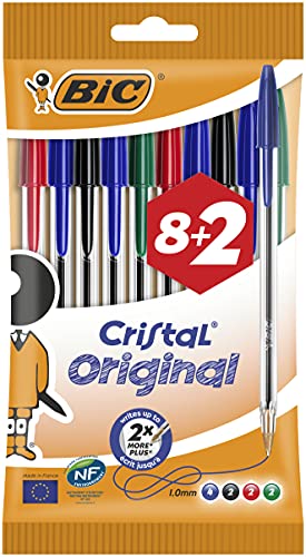 Cristal Original 圆珠笔 - 各种颜色,8+2 袋