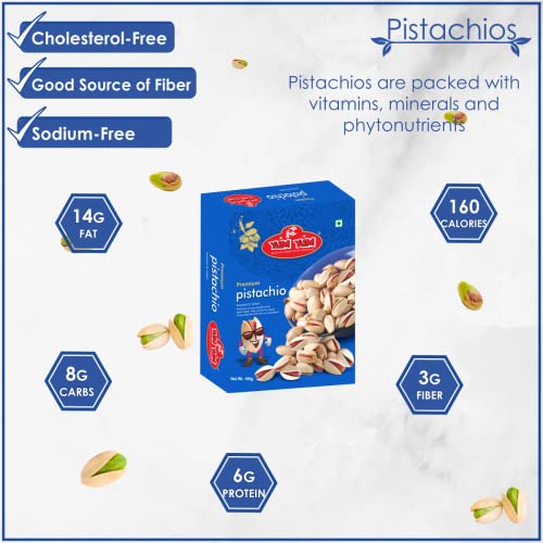 Image of YUM YUM Roasted Salted Pistachios 200g (Pack of 2-100g Each)