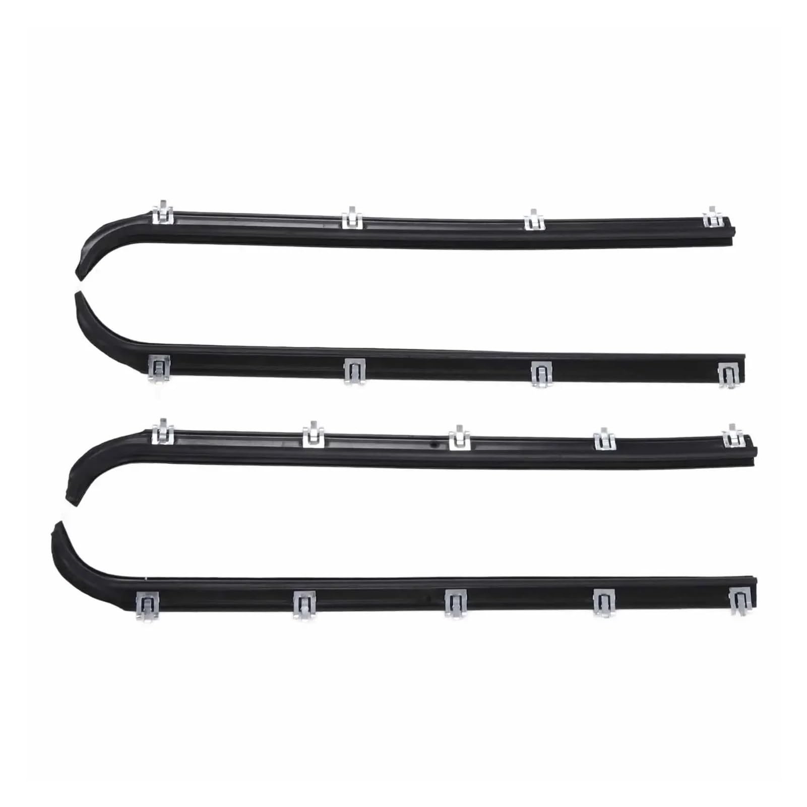 Car Weather Stripping 4pcs Window Sweep Felts Seals AM‑41543318 Weatherstrip Kit for F150 Truck 1987‑1996