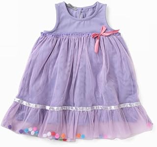 فستان كات مزين ببلابل وفيونكة للبنات من بيبو