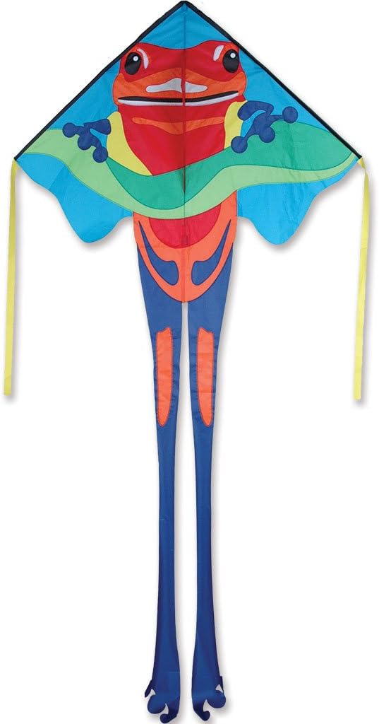 Large Easy Flyer Kite - Poison Dart Frog (46" X 90") with 300 Ft 30lb Test Kite String and Winder