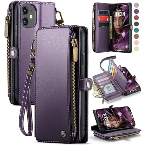 Defencase for iPhone 11 Wallet Case with RFID Blocking Card Holder, Purple