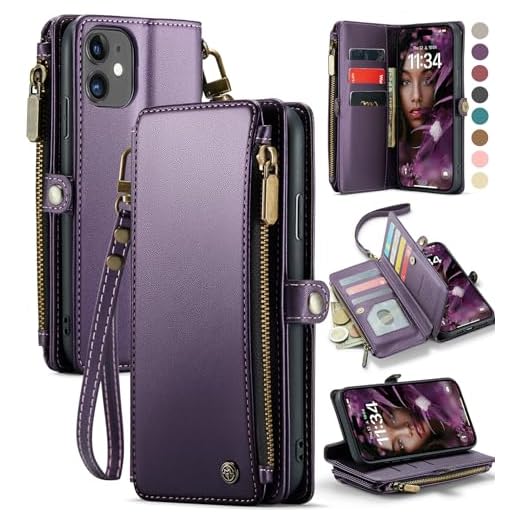 Defencase for iPhone 11 Wallet Case with RFID Blocking Card Holder, Purple