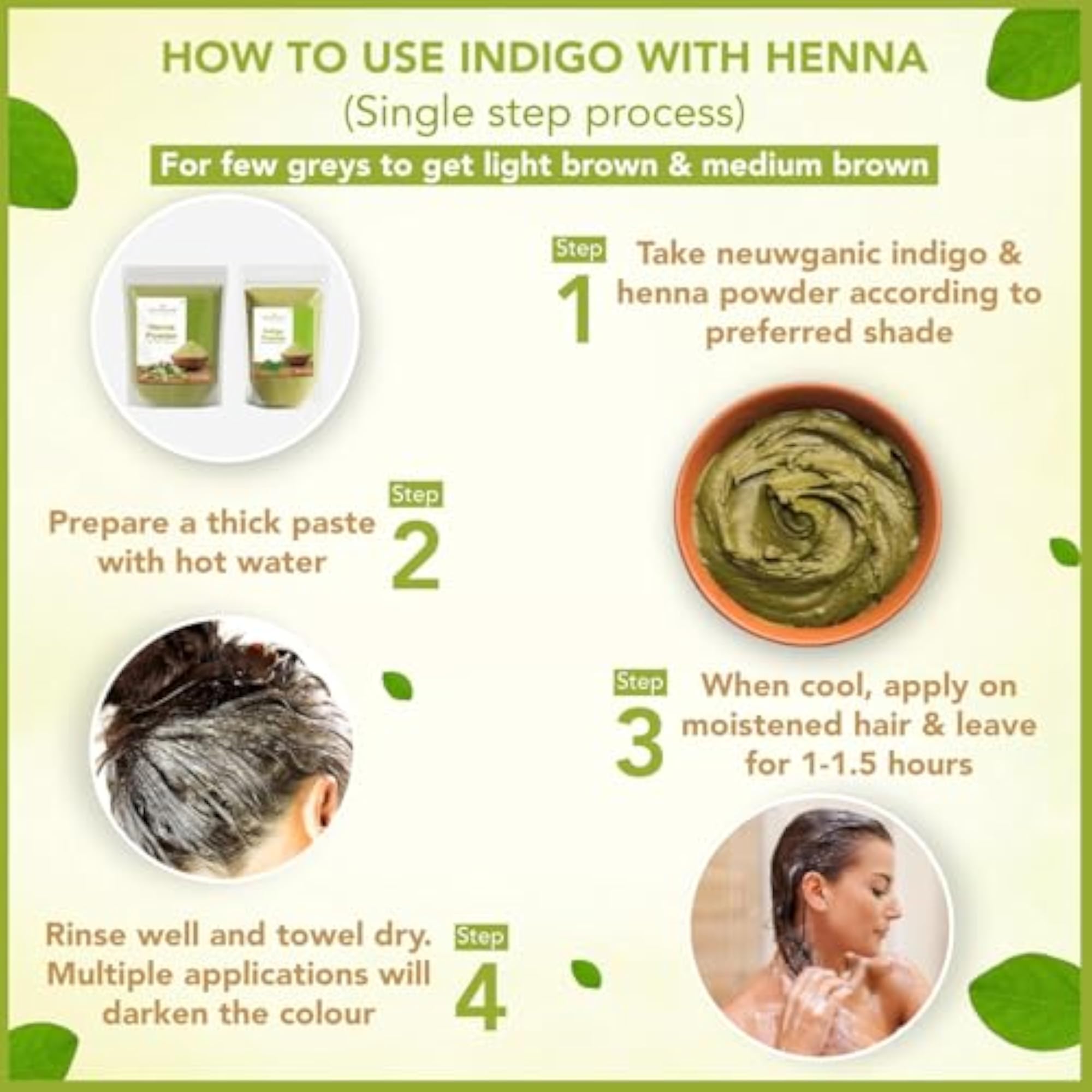 Organic Indigo Powder for Black Hair Color, 200gm