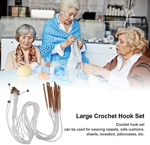 Generic Durable Carbonized Tube Crochet Hook Set with Polished Bamboo Appearance, Ideal for Knitting Gifts, 12Pcs for Holidays — view 8