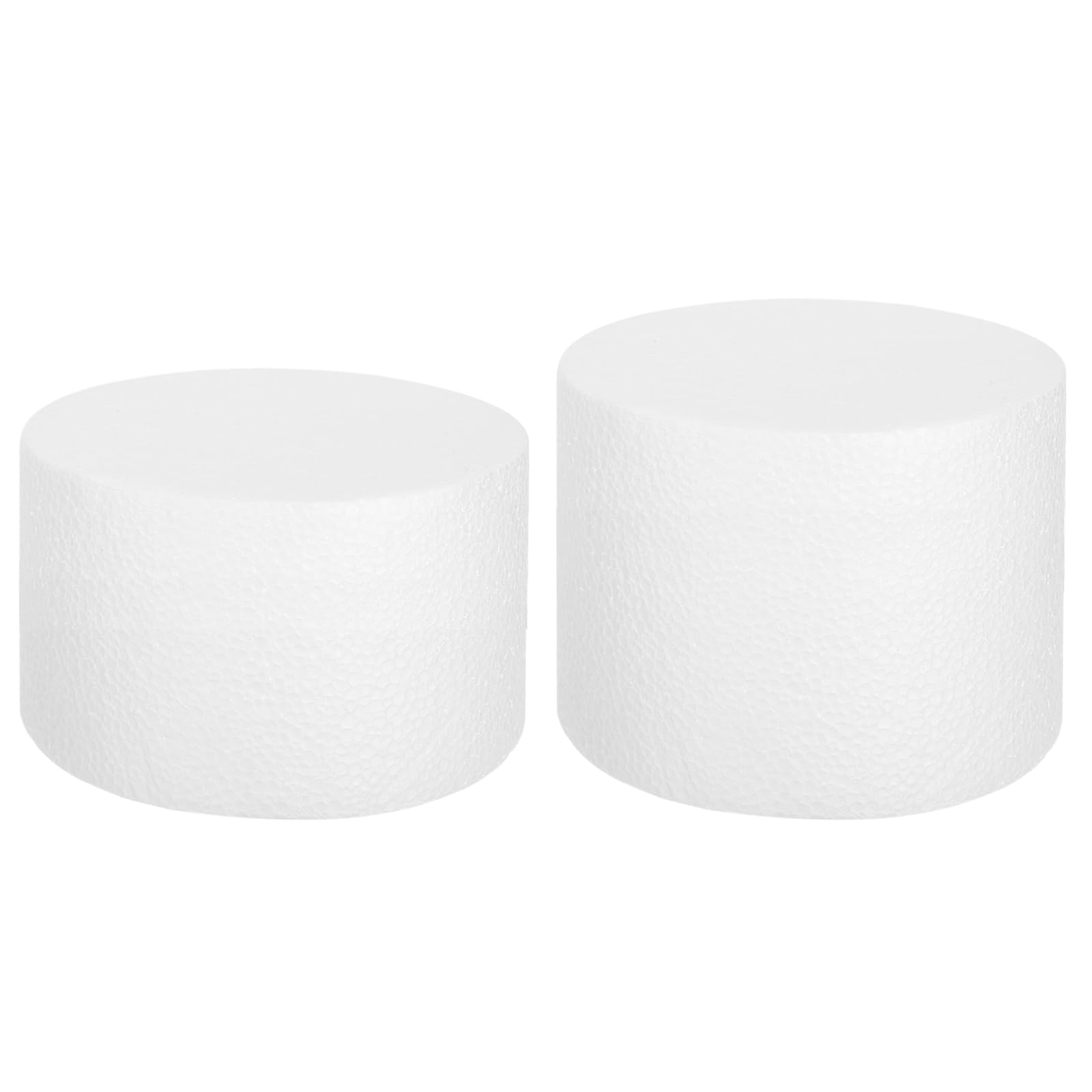 sourcing map Round Foam Cake Dummy, 6"x 2",6"x 3" White Fake Cake Circles Dummies Decorating Display for Wedding Birthday Party Cakes Decoration Crafts and Window Displays๏ผ 2Pcs