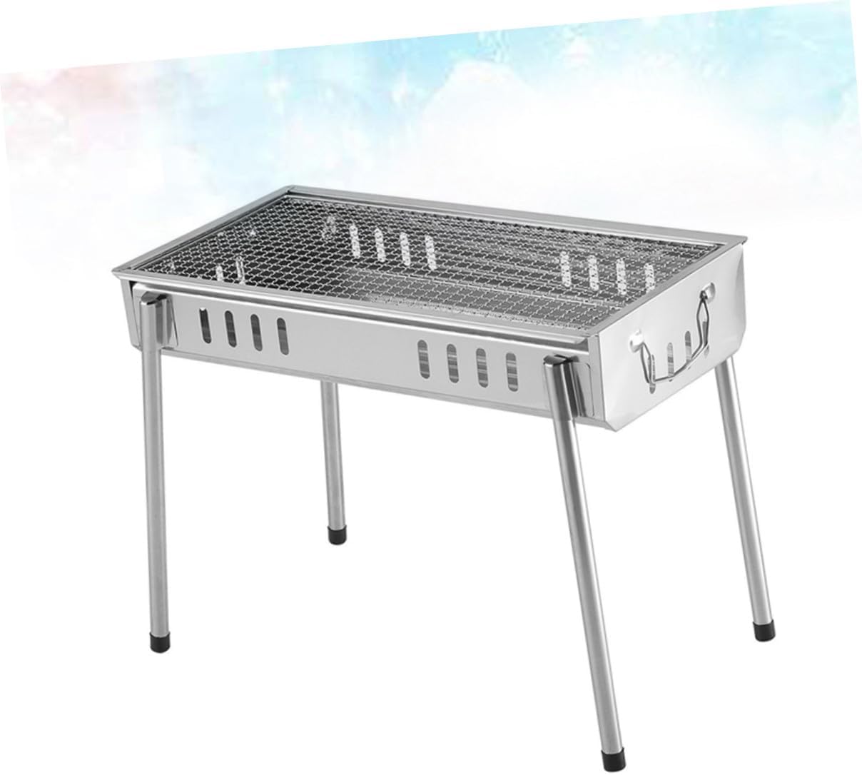 Portable Medium Stainless Steel Charcoal Grill Barbecue Rack Detachable Cooking Grid for Outdoor Camping Fishing Bbq with Compact Easy Assembly Design