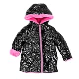 Guess Umkehrbare Nylon-Jacke, Schwarz - Fuchsia, 4 Jahre