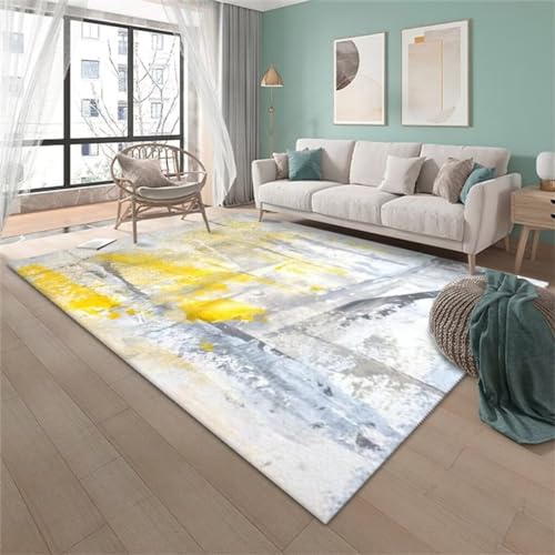 Tapis table basse jaune doux et durable pour protéger votre sol