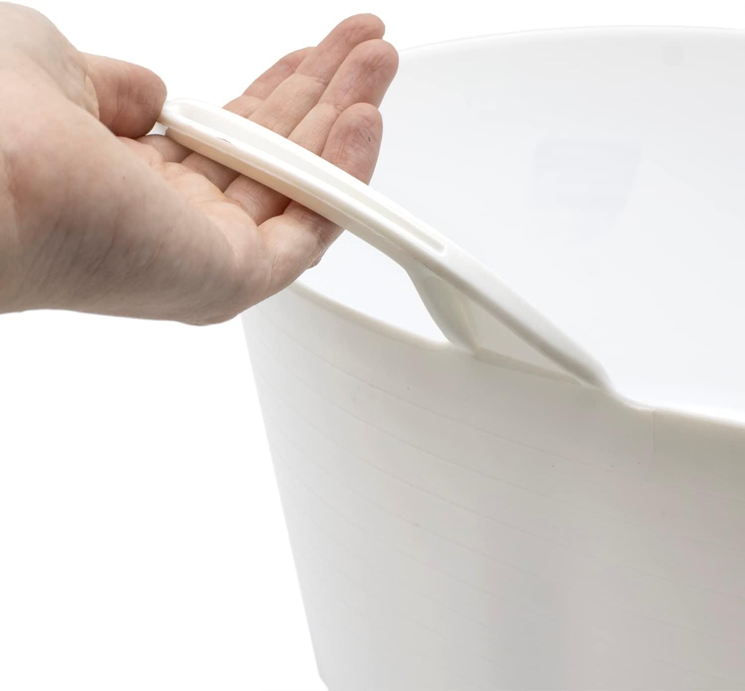 CABLEPELADO Capazo Uso alimentario de plástico, Cubo alimentario de plástico, Balde para Alimentos, 65 litros, Diámetro Superior: 54 cm, Diámetro Inferior: 43 cm, Altura: 33 cm, Color Blanco