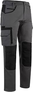 Pantalones de trabajo Olympian Pro para hombre, pantalones cargo de combate de seguridad resistentes, bolsillos cargo y rodilleras, triple costura, ropa de trabajo duradera, color negro y