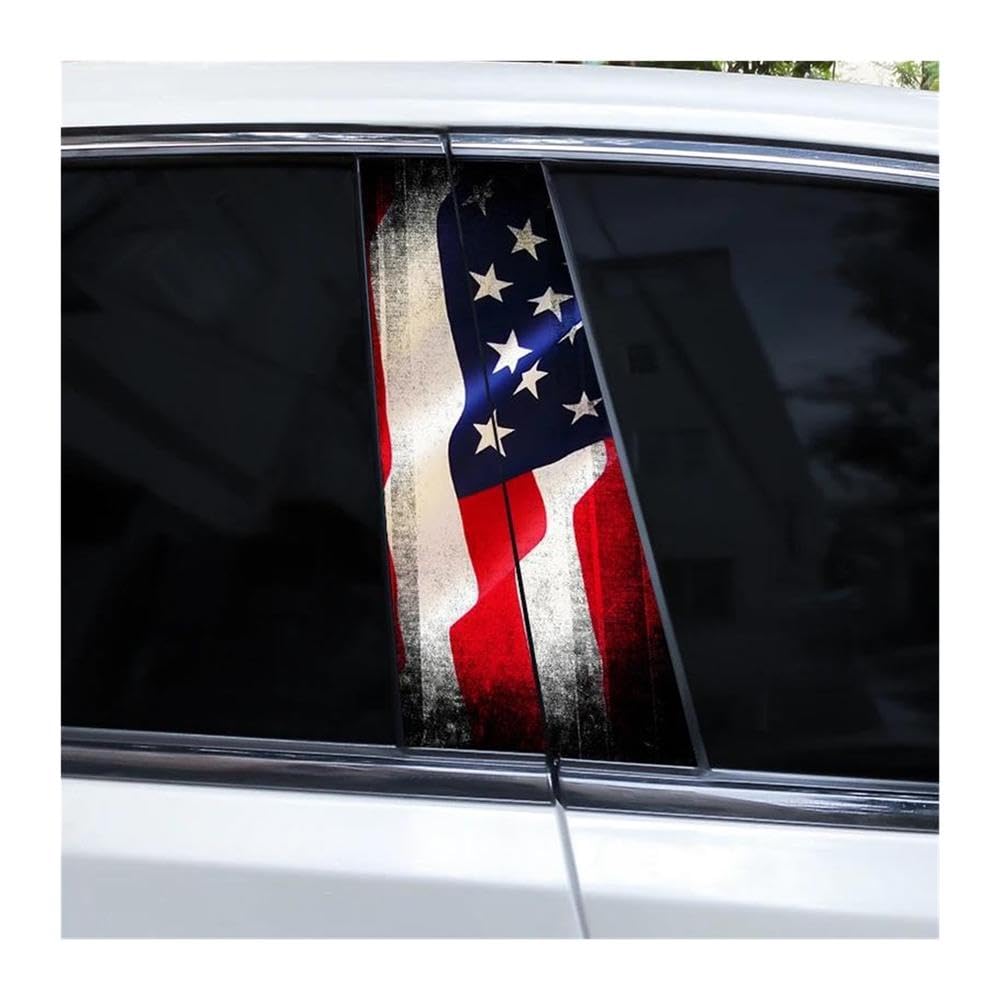 Body Parts 2pcs Car B-Pillar Decals Star Spangled Soul Auto Center Pillar Waterproof Sticker(D)