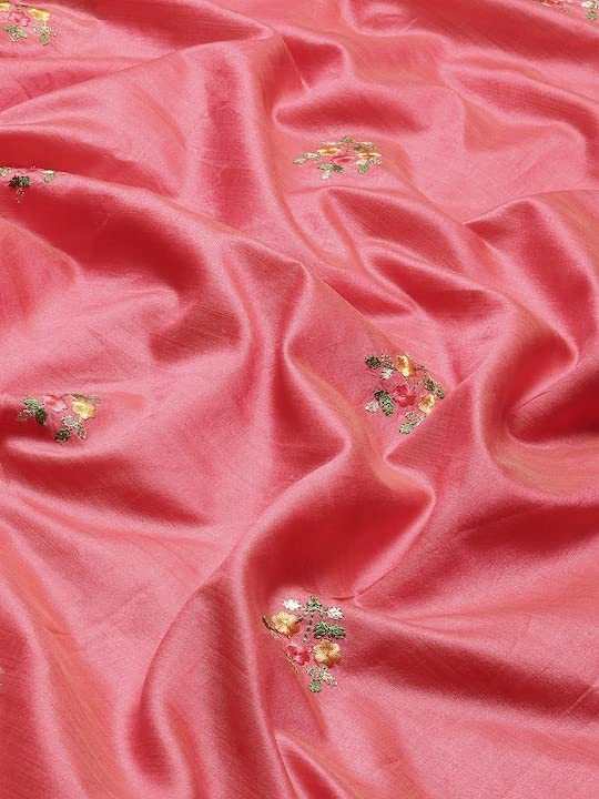 SERONA FABRICS Women's Assam Cotton Silk With Golden Border Thread Embroidered Work Saree With Blouse Piece - Image 6 thumbnail