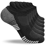 coskefy Running Socks Thick Cushion Ankle Trainer Socks for Men Women Cotton Sports (6 Pairs)