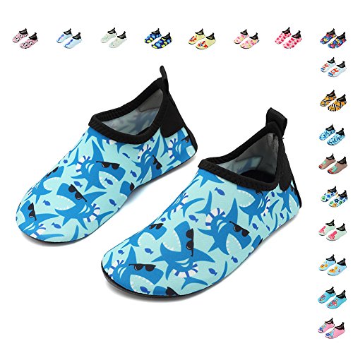 Fantiny Kids Water Shoes Boys Girls Swim Shoes Quick-Dry Barefoot Aqua Shoes Socks for Beach Pool Surfing Yoga