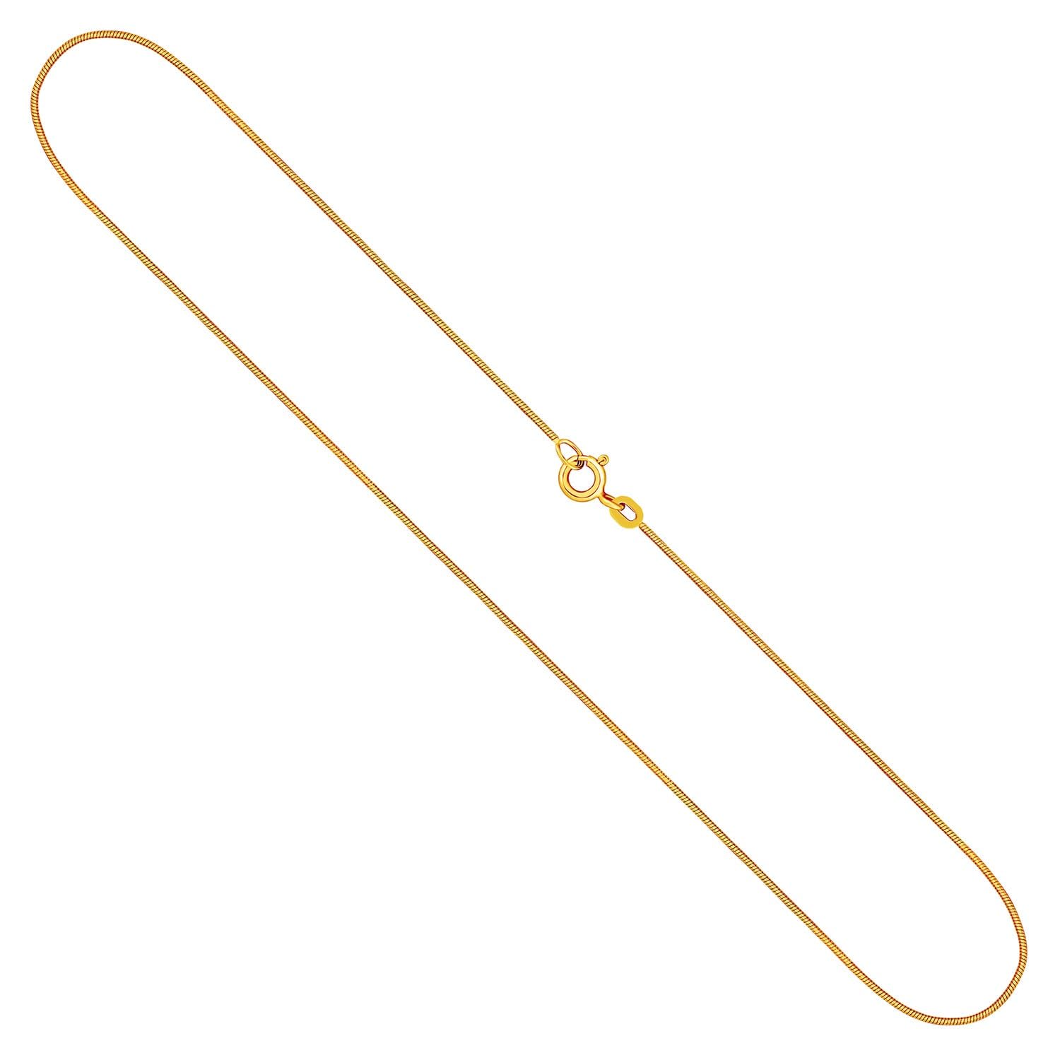 EDELIND 14K 8K Oro Amarillo Cadena Cola Topo Mujer Nina Fina 0.8 mm De 34 a 80 cm Collar Unisex de Oro Puro 333, 585 Caja de Regalo de Joyería
