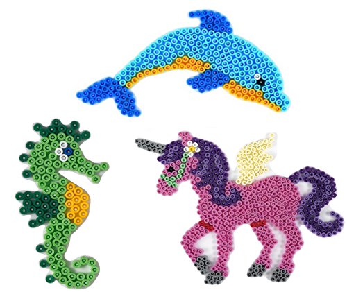 Hamas Midi Stiftplatte Set (300 Delphin, 313 Seepferd, 315 Einhorn)