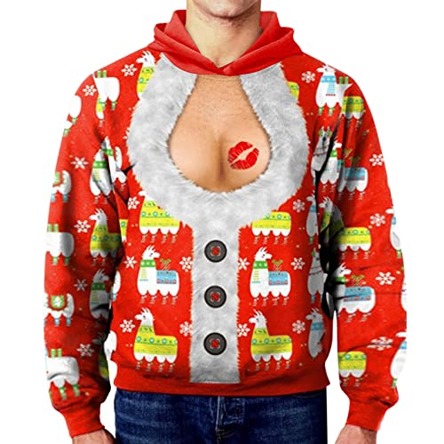 Weihnachtspullover Herren Lustige 3D - Weihnachten Hoodie Witzig...