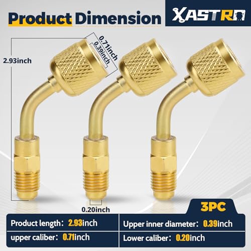 Set de 3 Adaptadores de Latón 45° para R-32/R-454B A2L miniatura 2