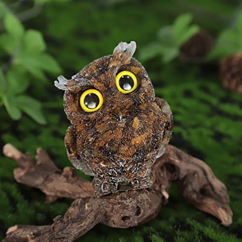 KYEYGWO Tiger's Eye Cute Crystal Owl Figure Ornaments Decorative Resin Bird Statues for Home Office Table Mini Stone Animal Sculpture Talisman Micro Landscape - Image 4