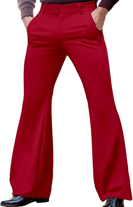 Pantalon Disco Vintage Années 70 Pour Homme – Coupe évasée, Extensible, Style Rétro Décontracté